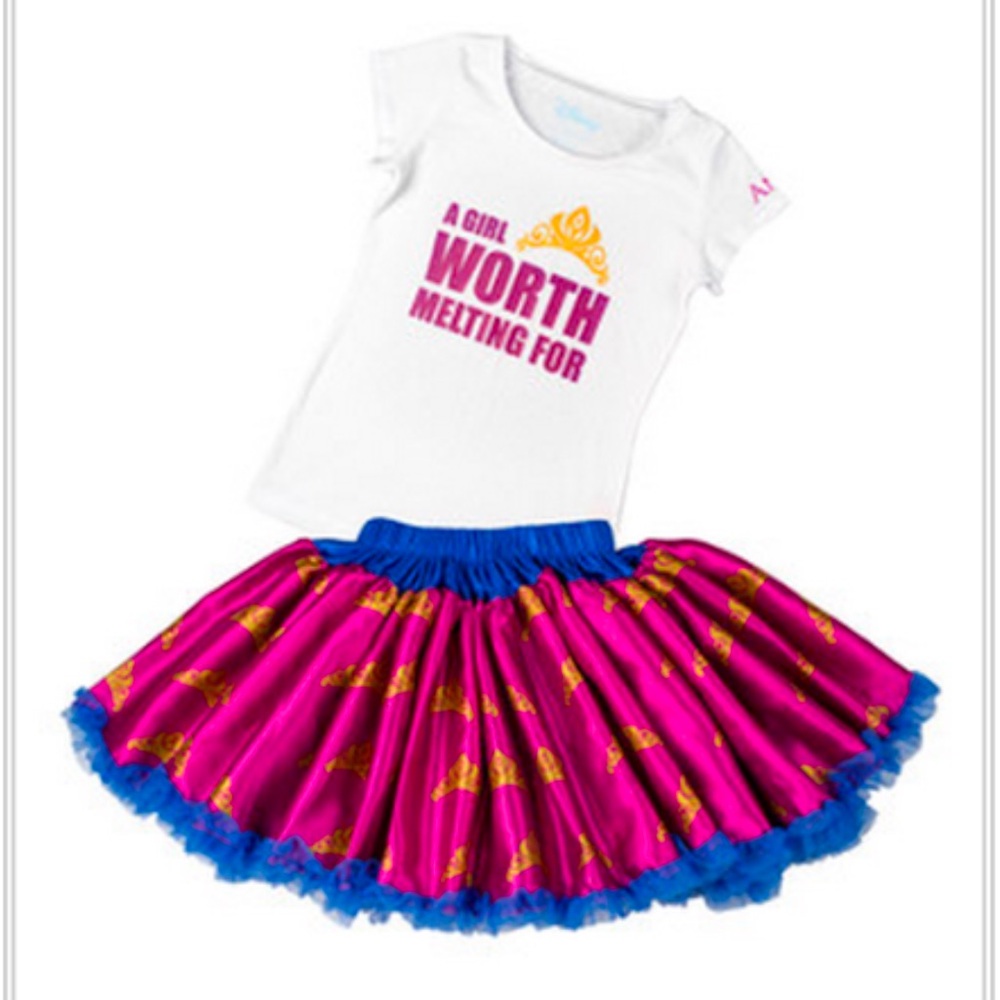 Disney Collection Tutu Couture Anna Frozen Outfit Girls Kids Sz 7/8 Circle Skirt